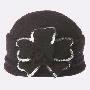 Fuschia Sequin Flower Cloche Hat